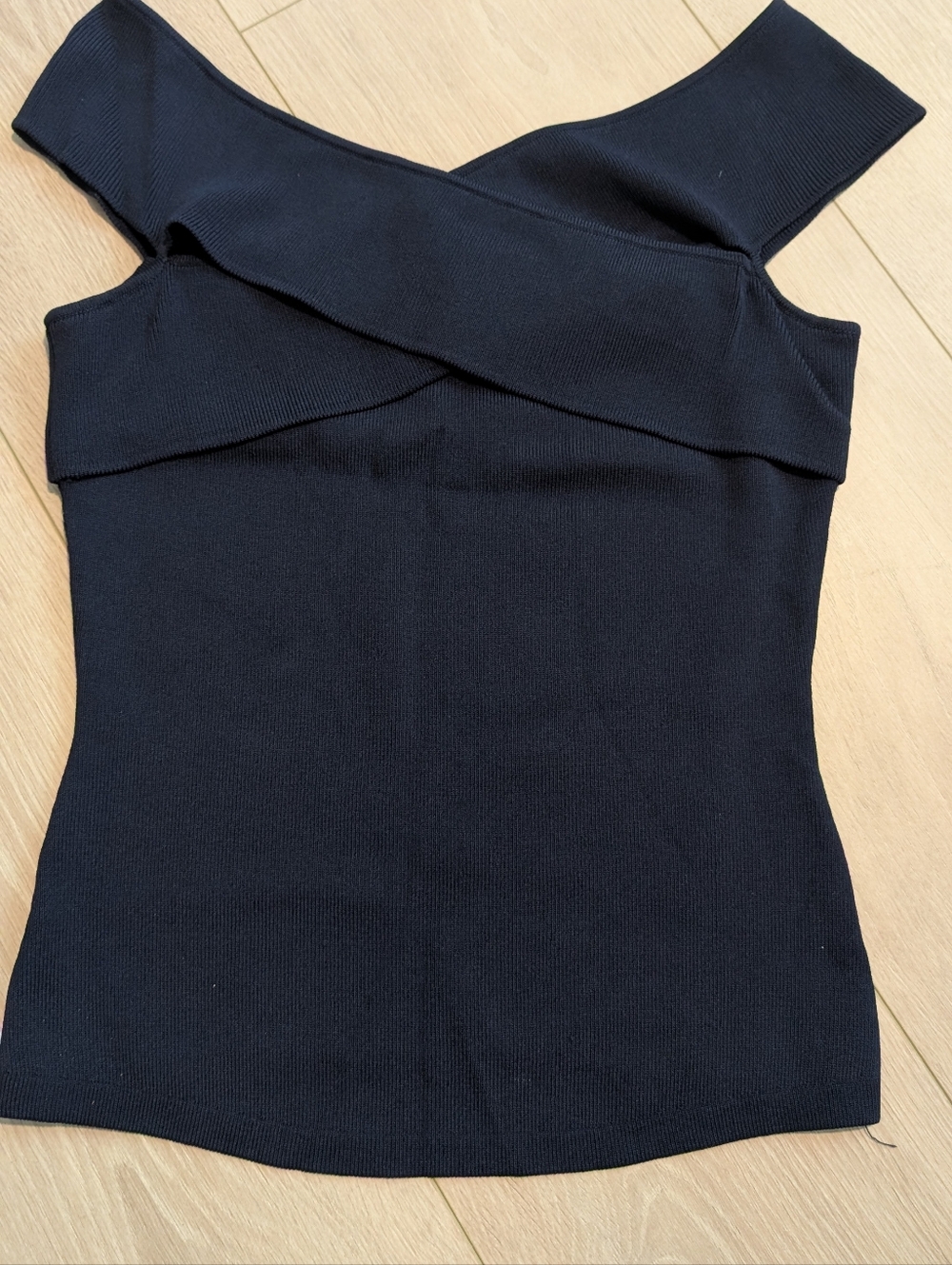 Eliza J Navy Off-the-Shoulder Knit Camisole